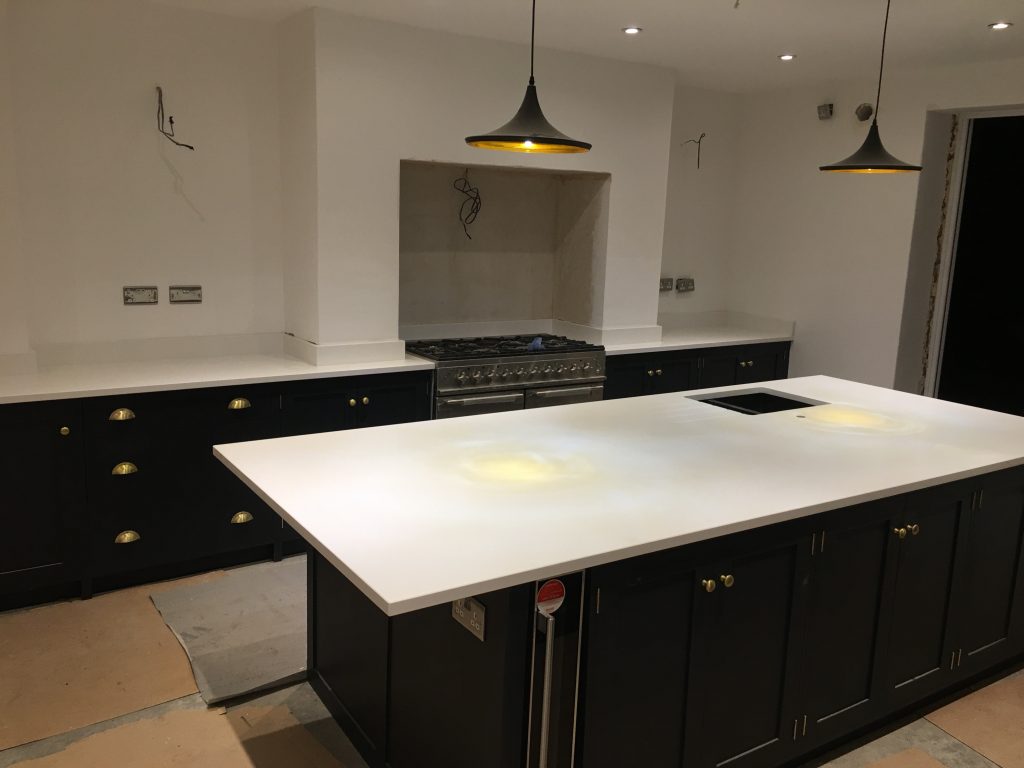 Polar White Quartz Kitchen Worktops | Grosvenor Granite